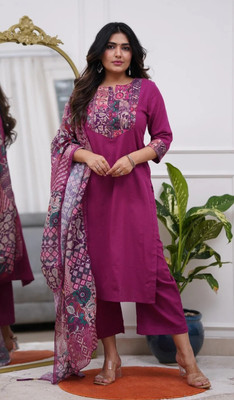 Krisio Embroidered Kurta, Trouser/Pant & Dupatta Set