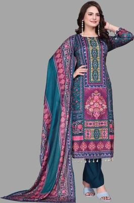 BLOOMORAA FASHION Floral Print Kurta, Churidar & Dupatta Set