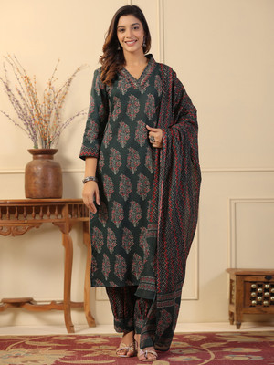 Readiprint Fashions Printed Kurta, Trouser/Pant & Dupatta Set