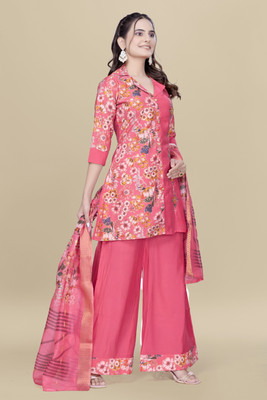 FASHNETIC Printed Kurta, Palazzo & Dupatta Set
