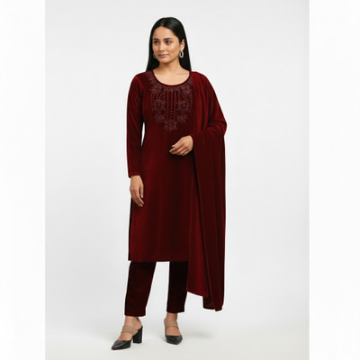 Aleesha Trendz Embellished Kurta, Trouser/Pant & Dupatta Set