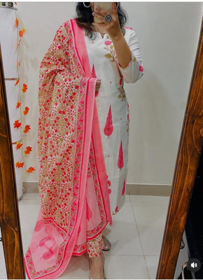 Maanvik Creations Printed Kurta, Palazzo & Dupatta Set