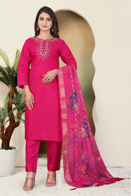 iqra creation Solid Anarkali Kurta, Bottom & Dupatta Set