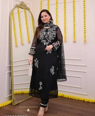 jabak creation Embroidered Kurta, Trouser/Pant & Dupatta Set
