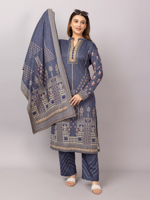 XENIOS Printed, Embroidered Kurta, Palazzo & Dupatta Set