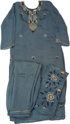 Mishra's Creations Embroidered Kurta, Trouser/Pant & Dupatta Set