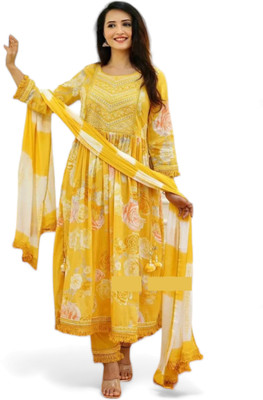 AA FASHION COLLECTION Printed Kurta, Trouser/Pant & Dupatta Set