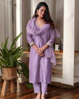 MAA SHANTI ENTERPRISE Embroidered Kurta, Trouser/Pant & Dupatta Set