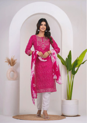 Sita Ramam Fashion Printed Kurta, Salwar & Dupatta Set