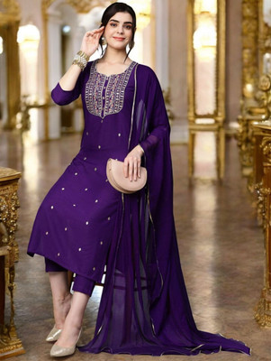 yourstore Embroidered Kurta, Trouser/Pant & Dupatta Set