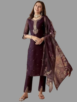 JENSI FASHION Embroidered Kurta, Trouser/Pant & Dupatta Set