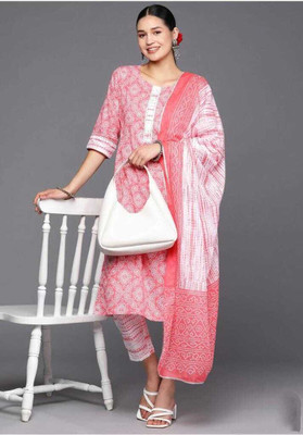 CreationRajvi Self Design Kurta, Trouser/Pant & Dupatta Set