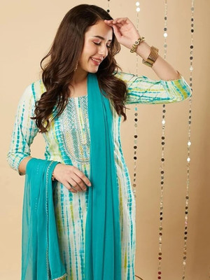 Lakhmohar Embroidered Kurta, Trouser/Pant & Dupatta Set