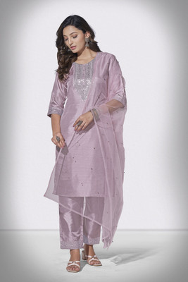 SARVAGNA Embroidered Kurta, Trouser/Pant & Dupatta Set