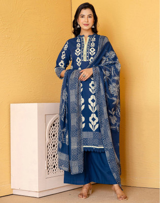 Skylee Floral Print Kurta, Salwar & Dupatta Set