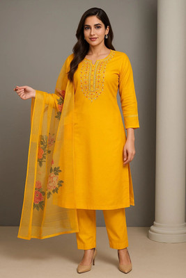 GJFIIVE Self Design Anarkali Kurta, Bottom & Dupatta Set