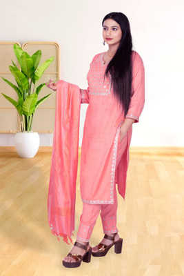 SABRANG MIX & MATCH Embroidered Kurta, Trouser/Pant & Dupatta Set