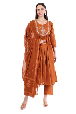 KARMORA Embroidered Kurta, Trouser/Pant & Dupatta Set