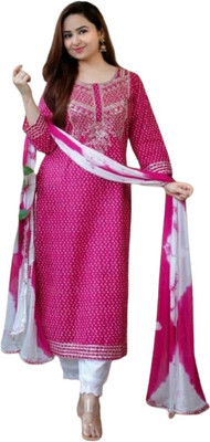 Limra Enterprises Embroidered Kurta, Dhoti Pant & Dupatta Set