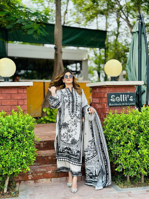 jashfashion Printed Kurta, Palazzo & Dupatta Set