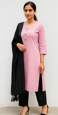 HOC's Solid Kurta, Trouser/Pant & Dupatta Set