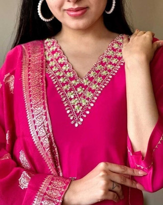 AALO FASHION Embroidered Kurta, Trouser/Pant & Dupatta Set
