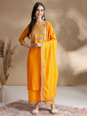 Arriva Fab Embroidered Kurta, Trouser/Pant & Dupatta Set