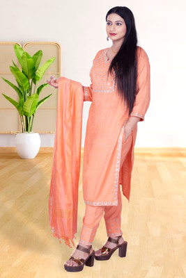 SABRANG MIX & MATCH Embroidered Kurta, Trouser/Pant & Dupatta Set
