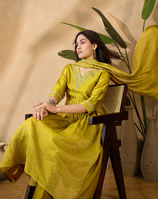 SheWill Embroidered Kurta, Trouser/Pant & Dupatta Set