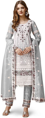 pdf creation Embroidered Kurta, Trouser/Pant & Dupatta Set
