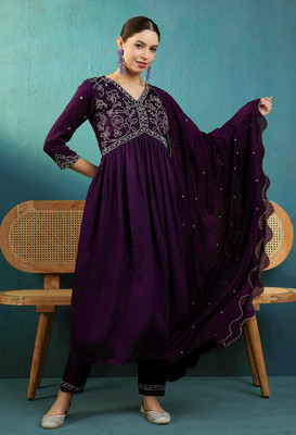 SheWill Embroidered Kurta, Trouser/Pant & Dupatta Set