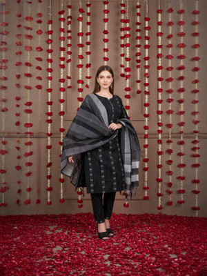 Fems Self Design Kurta, Trouser/Pant & Dupatta Set