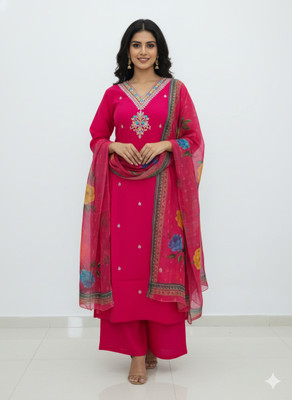 Priya Pritam Collection Embellished Kurta, Salwar & Dupatta Set