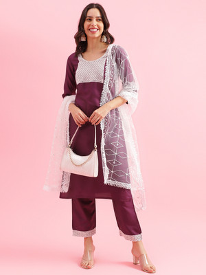Saanjh Embroidered Kurta, Trouser/Pant & Dupatta Set