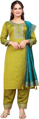 CRVIMPEX Embroidered Kurta, Trouser/Pant & Dupatta Set