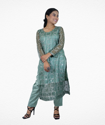 AGN Solid Kurta, Trouser/Pant & Dupatta Set