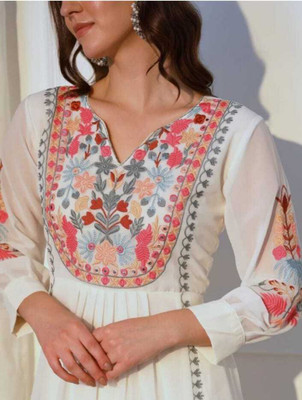HOUSE OF COMMON Embroidered Anarkali Kurta, Bottom & Dupatta Set