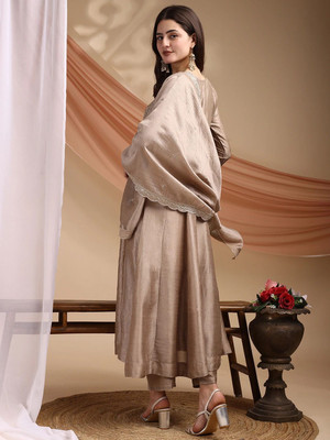 Tretta Embroidered Kurta, Palazzo & Dupatta Set