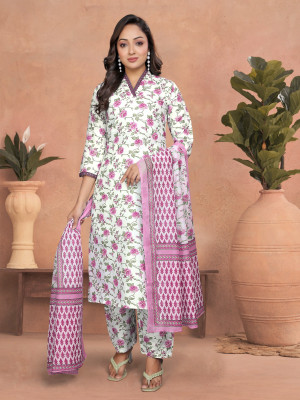ETHICS FASHIONABLES Printed Kurta, Dhoti Pant & Dupatta Set