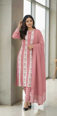 ARGHAM Floral Print Anarkali Kurta, Bottom & Dupatta Set