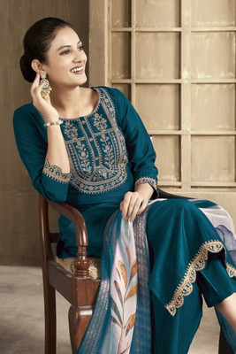 IMPOX INTERNATIONAL Embroidered Kurta, Trouser/Pant & Dupatta Set