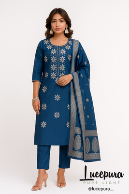 Lucepura Embroidered Kurta, Trouser/Pant & Dupatta Set
