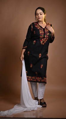 MALKIAT Embroidered Kurta, Trouser/Pant & Dupatta Set