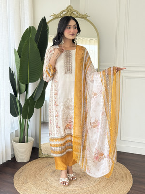 Vividvibe Printed Kurta, Trouser/Pant & Dupatta Set