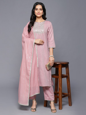 TrueStride Embellished Kurta, Trouser/Pant & Dupatta Set