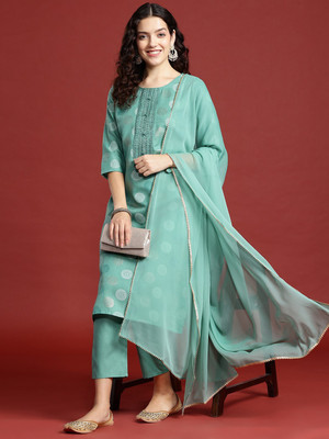 CLAVINET Printed Kurta, Trouser/Pant & Dupatta Set