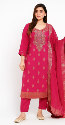 Rijak Creations Embroidered Kurta, Salwar & Dupatta Set
