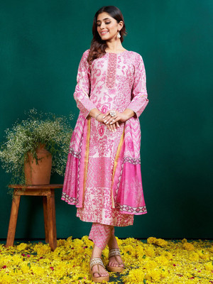 moxinfashion Self Design Kurta, Trouser/Pant & Dupatta Set