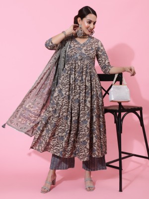 Gulmohar Jaipur Printed Kurta, Palazzo & Dupatta Set