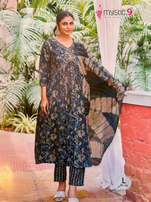 Ashyo Fashion Floral Print, Embroidered Kurta, Trouser/Pant & Dupatta Set